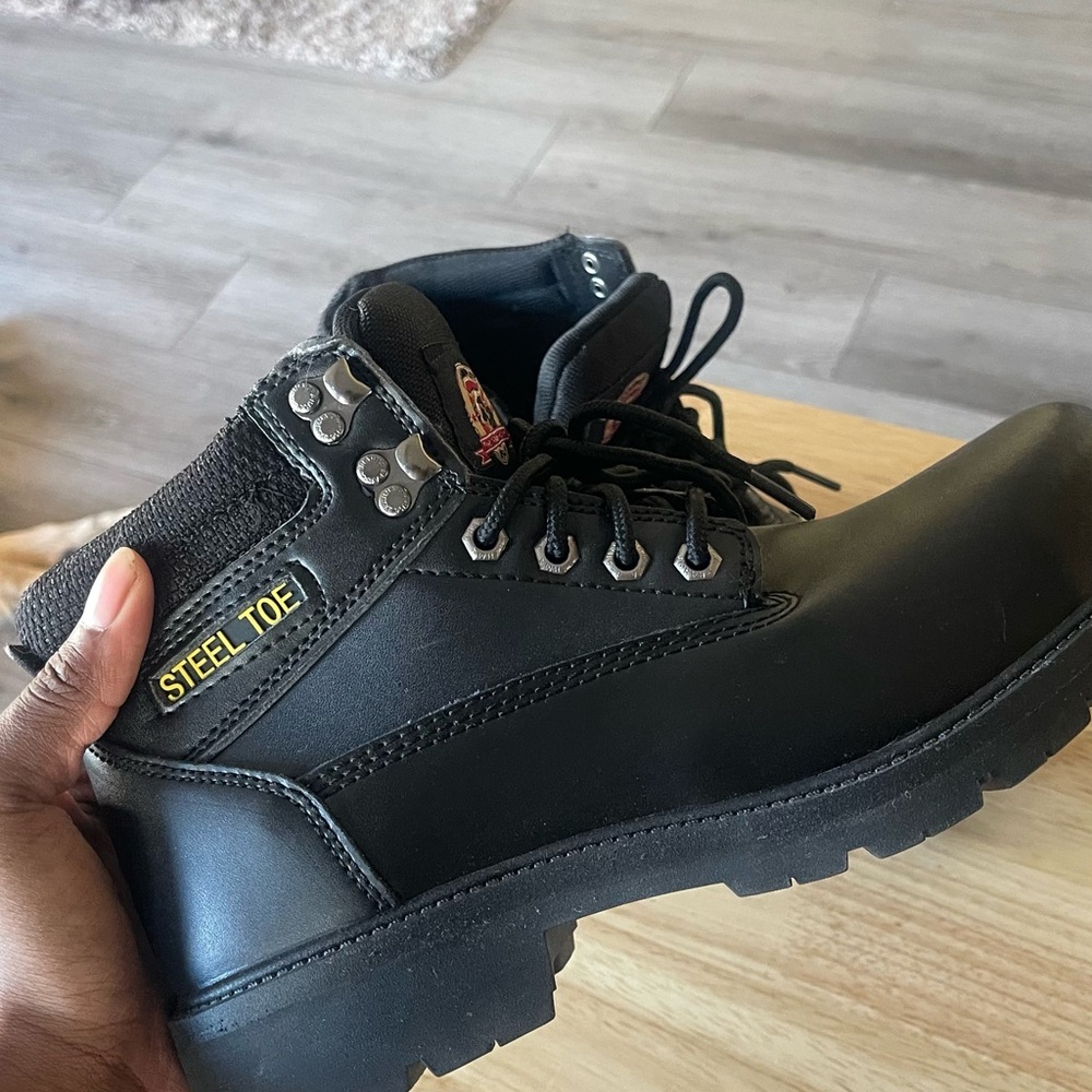 Steel Toe Black Work Boots